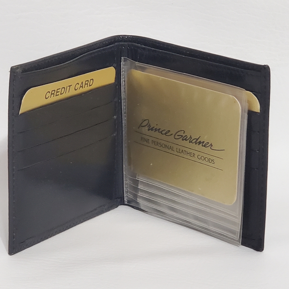 NWT Vintage Prince Gardner Brown Leather Mens Wallet Photo Holder